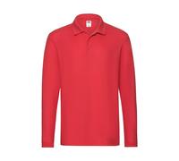 Fruit of the Loom 63-310-0 | Polo manches longues premium pour homme - couleur : rouge - taille : 3XL