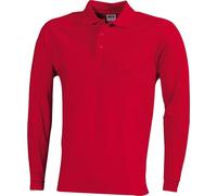 Polo-Piqué Polo classique à manches longues rouge, taille. XXL