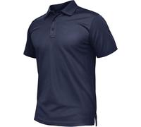 Polo pour hommes, manches courtes, en tissu piqué, à séchage rapide, de couleur bleu marine, idéal pour le sport et le travail