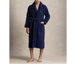 Polo Ralph Lauren pour homme. 714899683009 Peignoir en polaire à col châle marine (S-M), Homewear, Coton