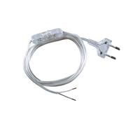 POLY POOL- PP0372.7Q Câble d'Abat-jour Bipolaire Transparent 1,5 m - Interrupteur 2 A - Fiche 2,5 A