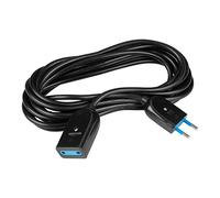 Poly Pool - PP0377.2Q Rallonge Électrique Noire 250V - Câble Électrique Extensible 5 m Fiche Électrique Italienne 10A 2P - Prise Électrique Italienne 10A 2P - Rallonge Électrique Noire 5 Mètres