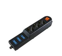 Poly Pool PP0403.2X Sextuple Socket 10/16A -P30 Interr, Noir