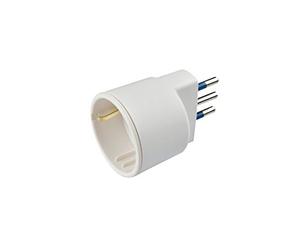 POLY POOL - PP0433S Adaptateur pour Petite Fiche 10A et Prise Allemande - 1 Adaptateur 250 V Blanc- Adaptateur pour Prise Allemande en Technopolymère - Adaptateur 10A 16A Made in Italy