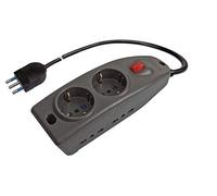 Poly Pool PP0542.2S Prise Multipla Compact avec 6 Prises 1,5 m Câble et Interrupteur Noir