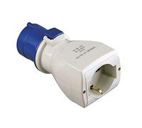 POLY POOL - PP0640S Adaptateur CEE 3 broches avec grande prise 16A IEC309 et Prise Domestique Pluristandard italienne et allemande Schuko P40 - Adaptateur de prise industrielle Made in Italy - 1 PIÈCE