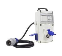 POLY POOL - PP0729 Panneau Électrique de Distribution IEC309 230V - Panneau Électrique Extérieur 2 Prises Civiles 1 Prise CEE + Fiche CEE 16A 2P - Panneau Électrique avec Disjoncteur - Câble 2 m