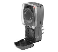 POLY POOL - PP1412 Bloc multiprise temporisée par Timer quotidien pour extérieur - Timer Prise électrique bivalente 10/16 A 2 P+T et fiche 16 A 2 P+T
