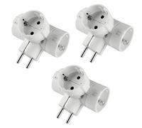 POLY POOL - PP2350.3 Adaptateur Prise Schuko Adaptateur avec 3 Prises Schuko Standard Allemande et Prise 16A Adaptateur Multiprise Blanc