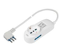 Poly Pool PP2501XL Multiprise avec câble de 3 m - 2 Prises bivalentes 10/16A 2P+T + 1 Prise Pluristandard 10 schuko - Prise Gain de Place 16A-in, 3500 W, Blanc, 3 mètres
