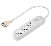 Poly Pool PP2502XL Multiprise avec 3 Prises P40 pluristandard, Grande fiche 16 A, 1,5 m câble et Interrupteur, Blanc, 3500 W