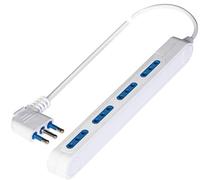 Poly Pool PP2520 Multiple Spacezero Prise avec fiche et 4 prises 10 A Petit câble de 1,5 m Blanc