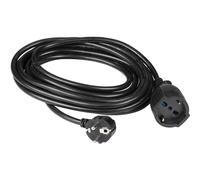 POLY POOL - PP2624.1QB Rallonge Électrique Noire 250V Câble Électrique Extensible 5 Mètres, Fiche Électrique 16A 2P+T Gain de Place, Prise Électrique Schuko P40 10A/16A 2P+T Pluristandard