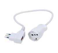 Poly Pool - PP2632X Mini rallonge électrique Multifonction avec câble électrique Blanc 40 cm - Prise 10 A Gain de Place et Prise Grand Schuko 10 A/16 A 2P+T Pluristandard - Rallonge avec Interrupteur