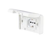 POLY POOL - PP6098X Kit d'encastrement d’extérieur pré-assemblé avec prise et interrupteur bipolaire étanche - Prise murale externe pour usage extérieur avec prise Schuko - Support et vis de montage