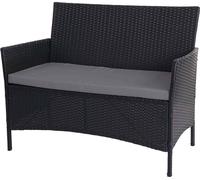 Poly-Rattan Banc de jardin Halden, Banc ~ anthracite, coussins anthracite