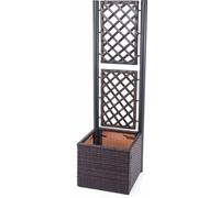 Poly-Rattan HWC-D76, treillis pour plantes, 142x43x43cm ~ brun