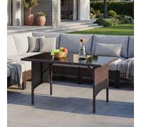 Poly-Rattan Table de salle à manger HWC-G16, Table de jardin, Gastronomie 112x60cm ~ brun
