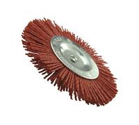 TIVOLY XT20222000778 - Cepillo CIRCULAR para taladro, hilos nylon rojo, decapado de madera diametro 100 mm grano 80