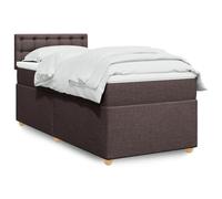Polyester respirant Ressorts ensachés Lit plateforme Brun 90x190 cm | Sommier à lattes lit avec matelas ressorts ensachés Marron foncé 90x190 cm complet