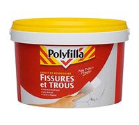 POLYFILLA Enduit de Rebouchage Fissures et Trous - sans retrait - Intérieur et Extérieur - Pâte 4Kg