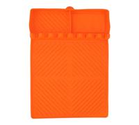PolyGen Tapis d'accessoires pour Plaque de Cuisson avec 8 séparateurs d'outils pour la Cuisine, maintient Les comptoirs Propres, Grand Tapis d'outils de Gril en Silicone de 16 x (Orange)