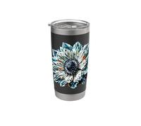 Polygon Art Fleur D'Anémone Gobelet isotherme en acier inoxydable double paroi