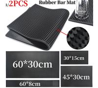 Polymères de bar en caoutchouc, tapis de bar à café, anti-ald, tasse en PVC, étanche, degrés de chaleur, polymères de vidange pour bar, barman à cocktail, 73Barista 60X8X1cm 2PCS