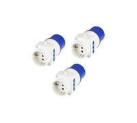 POLYPOOL - PP0642.3 Adaptateur industriel triple avec fiche IEC309, 2 prises civiles bivalentes et prise Schuko - Kit de 3 adaptateurs