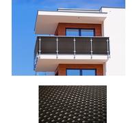 Polyrattan PVC Tapis de protection visuelle 300x100 Clôture de protection visuelle Balcon Protection contre le vent brun