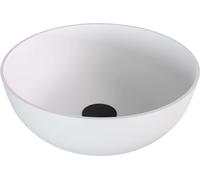 Polysan Banera - Vasque à poser, diamètre 39 cm, sans trop-plein, sans trou de robinetterie, blanc mat 14337MAT