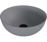 Polysan Banera - Vasque à poser, diamètre 39 cm, sans trop-plein, sans trou de robinetterie, gris mat 14337.31