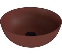 Polysan Banera - Vasque à poser, diamètre 39 cm, sans trop-plein, sans trou de robinetterie, mat brun 14337.71