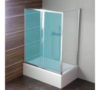 Polysan Deep - Paroi de douche, 90x150 cm, chrome/verre transparent MD3315