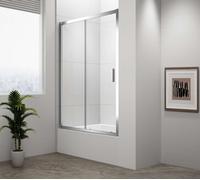 Polysan Deep - Porte de douche à deux battants, 1400 x1650, aluminium brillant/verre clair MD1416