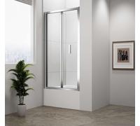 Polysan Deep - Porte de douche pliante 100 cm, aluminium brillant/verre clair MD1910