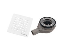 Polysan Flexia - Siphon de receveur Geberit, diamètre 90 mm, DN40, cache bonde en blanc 17741