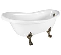 Polysan Retro - Baignoire îlot 157x76,5 cm, blanc/bronze 43228