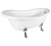 Polysan Retro - Baignoire îlot 157x76,5 cm, blanc/chrome 43238