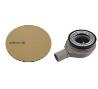 Polysan - Siphon de receveur de douche Mirai, diamètre 90 mm, avec couvercle, doré mat 72730GB