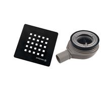 Polysan - Siphon de receveur de douche Treneca, diamètre 90 mm, avec couvercle, noir mat 84999.21