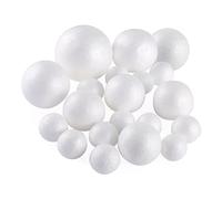 Polystyrène White Balls Mousse décor Artisanat Rond Noël Bricolage Art de Pâques ménage 5 Tailles 20pcs, Boule de Mousse en polystyrène