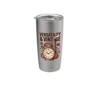 Polyvalence et vintage Horloge industrielle M Steampunk Gobelet isotherme en acier inoxydable double paroi