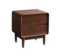 Polyvalent Table de chevet en bois for chambre à coucher, double tiroir | Table de chevet de rangement de grande capacité(Bruin)
