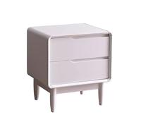 Polyvalent Table de chevet en bois for chambre à coucher, double tiroir | Table de chevet de rangement de grande capacité(Blanc)