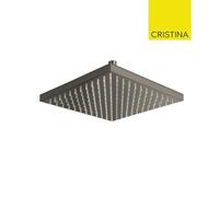 POMME DE DOUCHE CARREE 30X30 LAITON CHROME NOIR BROSSE - CRISTINA ONDYNA PD55775