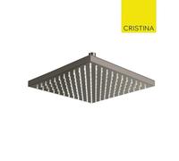 POMME DE DOUCHE CARREE 30X30 LAITON CHROME NOIR - CRISTINA ONDYNA PD55772