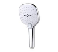 EDM Pommeau de douche Carré – ABS chromé, 3 jets, 12 x 3,1 x 24,5 cm