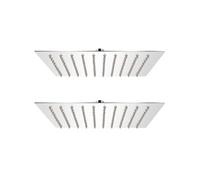 Pomme de douche plongeante 2 pcs Acier inoxydable 20x20 cm