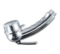 Pomme de douche pour camping-car avec bouton poussoir, finition chromée, raccord 1,27 cm pour bateau et camping, unité compacte de 14,5 cm avec boucle de retenue pour une suspension facile dans les
